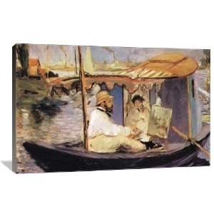 Claude Monet dans son bateau atelier   Gallery Wrapped Canvas   Museum 