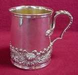 CHRYSANTHEMUM BY TIFFANY STERLING SILVER BABY CUP  