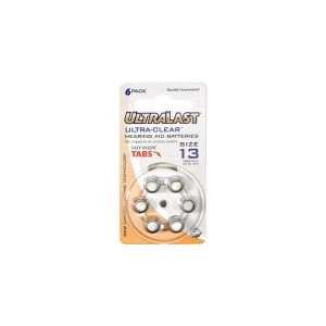   Ultra Clear Hearing Aid Battery Retail Pack   Size 13: Electronics