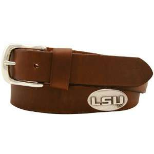  NCAA LSU Tigers Brown Leather Coaches Belt Sports 