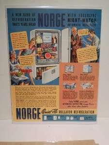 Vintage 1941 Norge Quietr Flo Rollator Refrigerator Kitchen Magazine 