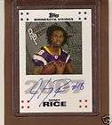 2007 SIDNEY RICE TOPPS RC PREMIRE RC AUTO VIKINGS HOT