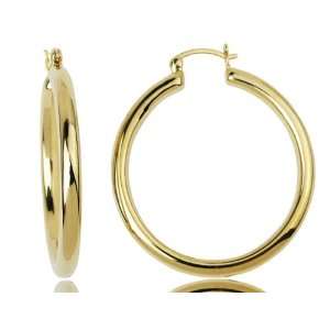   Gold Over Sterling Silver High Polish Hoop Earrings: Jewelry