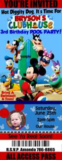 Invitations  Birthday Party on Mickey Mouse Clubhouse Pool Party Birthday Invitations
