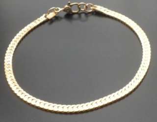   Monet Gold Tone Herringbone Chain Link Bracelet Estate Jewelry  