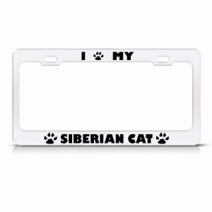 Siberian Cat Animal Metal license plate frame Tag Holder