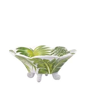 Vietri Painted Palms Large Footed Bowl:  Kitchen & Dining