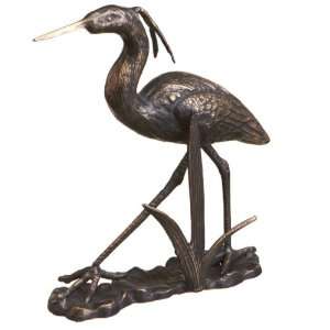  Heron Sculpture   Antique Brass