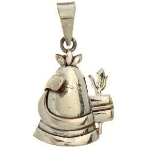 Shiva Linga Pendant with Trident and Serpent   Sterling Silver