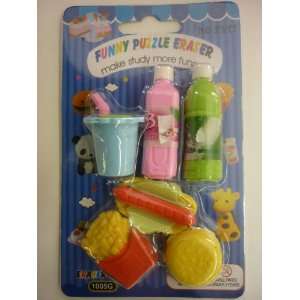  Funny Puzzle Food Erasers 