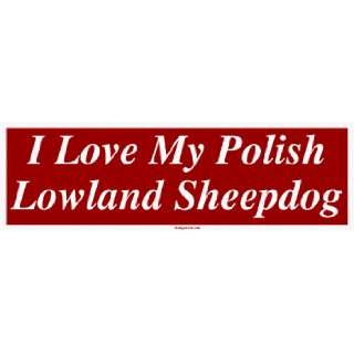   Love My Polish Lowland Sheepdog Large Bumper Sticker Automotive