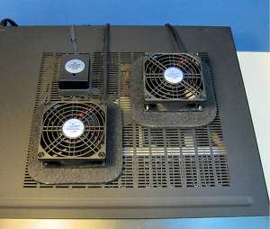 Amp/Receiver component cooling fans with thermoswitch  