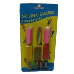  10pc Eraser & Sharpener set Case Pack 48: Electronics
