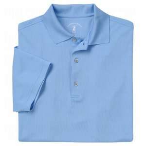   & Greene Mens Solid Tech Pique Polos Blue Large