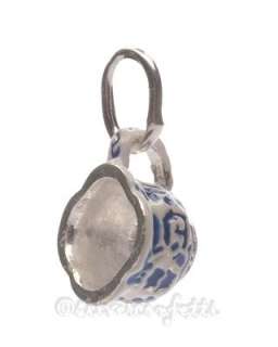 Sterling Silver BLUE WILLOW Enamel CHINTZ TEA CUP or COFFEE CUP Charm 