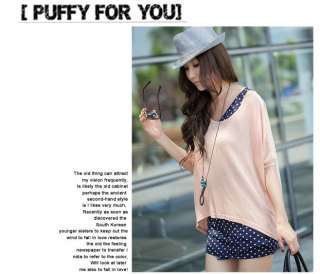 FANCYQUBE CHIC DOT VEST + BATWING SLEEVE LOOSE TOP 1891  