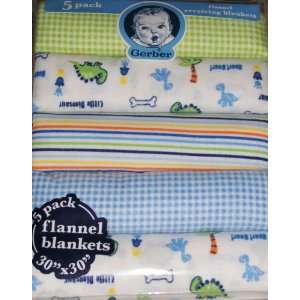   Gerber 5 Pack Baby Cotton Flannel Receiving Blanket/Blankets boy: Baby