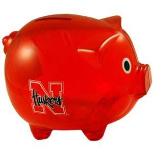   NCAA Nebraska Cornhuskers Clear Plastic Piggy Bank: Sports & Outdoors
