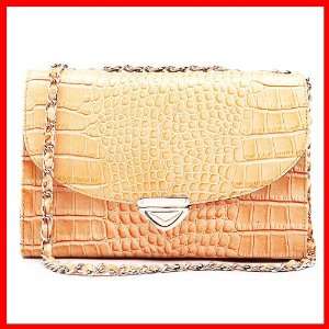   Bag Handbag Chain Crocodile Print Women Orange 1170105 Everything