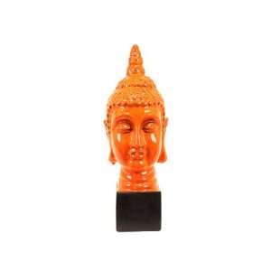  UTC 70109 Orange Ceramic Buddha with Pedestal