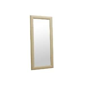 Floor Mirror with Cream Leather Frame