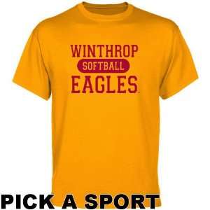 Winthrop Eagles Gold Custom Sport T shirt    Sports 