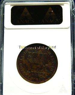 ANACS CERTIFIED EF DETAILS  (CORRODED) 1833 OLD US HARD TIMES TOKEN 