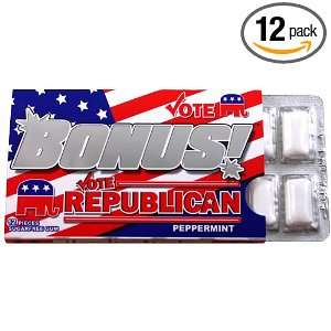 Bonus Chewing Gum, Republican Peppermint Gum, Sugar Free, 12 Piece 