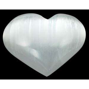 Large White Selenite Heart