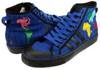 Adidas Originals by Jeremy Scott ObyO JS Map Shoes Nizza Hi Blue Black 