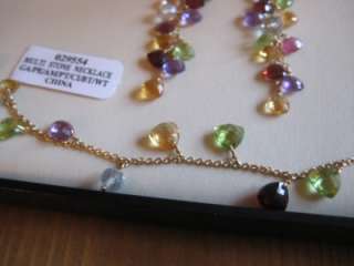Beautiful 14K Gold Gemstone Earrings and Necklace Set!  