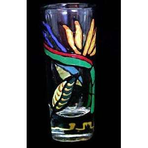 Bird of Paradise Design   Hand Painted   Collectible Shooter Glass   1 