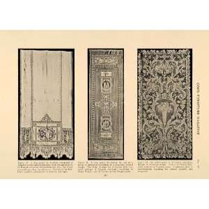 1918 Print Lace Drop Panel French Scrim Italian Filet   Original 