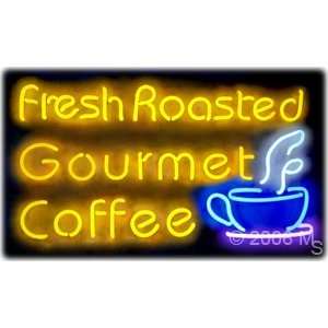 Neon Sign   Fresh Roasted Gourmet Coffee   Extra Large 20 x 37