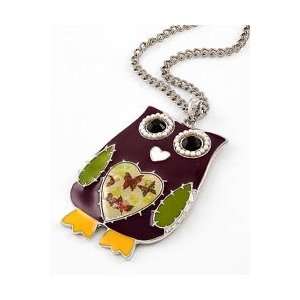    Purple Owl Pendant Charm Necklace   Fun Fashion Necklace: Jewelry