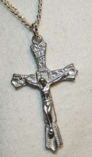 Lovely Beaded Flute Arm Crucifix Cross Pendant Necklace  