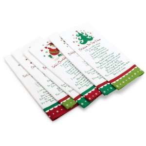  DII Christmas Cookie Recipe Print Dishtowels, Set of 6 