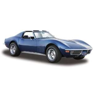  1970 Chevrolet Corvette Blue 1:24 Diecast Model Car: Toys 