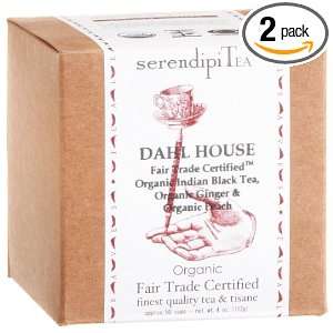 SerendipiTea Dahl House, Organic Ginger, Peach & Indian Black Tea, 4 