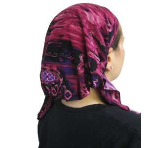  Hot Pink and Black Modern Pre Tied Bandana: Home & Kitchen