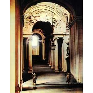  1939 Vatican Scala Regia Staircase Palace Color Print 
