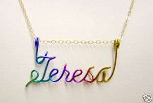 Personalized Name Jewelry Charm Necklace Niobium Wire  