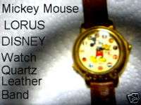 Mickey Mouse Musical Quartz Watch Lorus Leather Band  