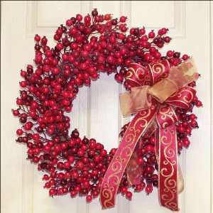    Grande Burgundy Berry Christmas Wreath WR4428B 45: Home & Kitchen