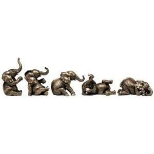  Xoticbrands Playful Elephant Sculptures   Set Of 5