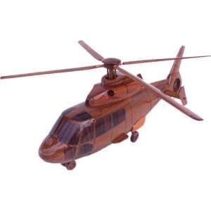  Handmade Dauphin Helicopter Mahogany Desktop Model 