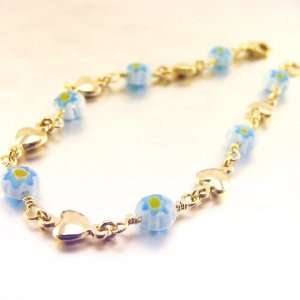  Gold plated bracelet Mélodie Damour blue.: Jewelry