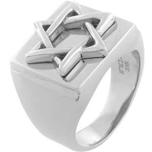   Inox Jewelry Mens Star of David 316L Stainless Steel Ring: Jewelry