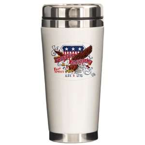 Ceramic Travel Drink Mug Forever American Free Spirit Eagle And US 