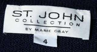 St. John Collection Navy Blue Size 4 Womans Knit Jacket  